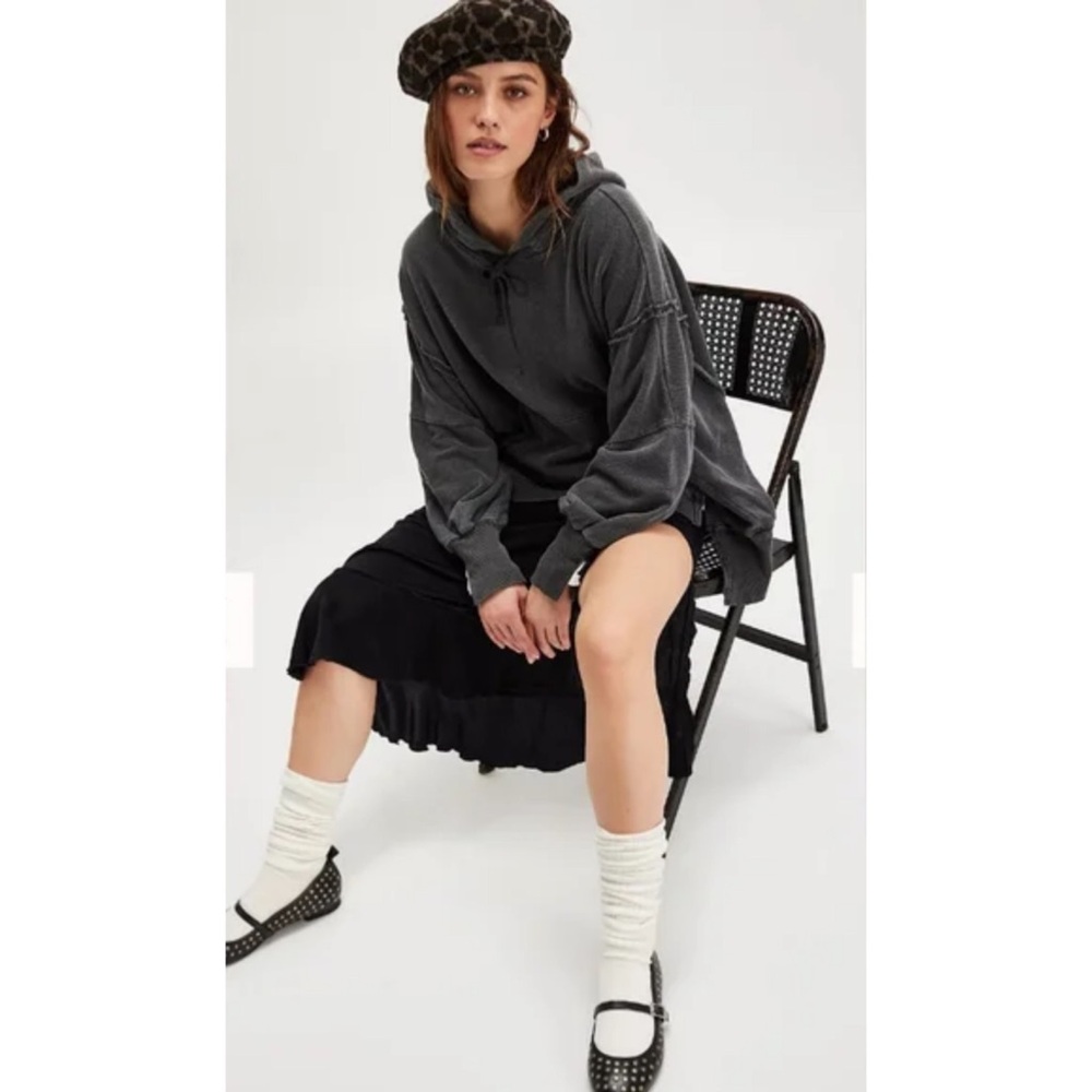 NWOT Free People Camden Pullover Hoodie Washed Black S - Picture 12 of 12